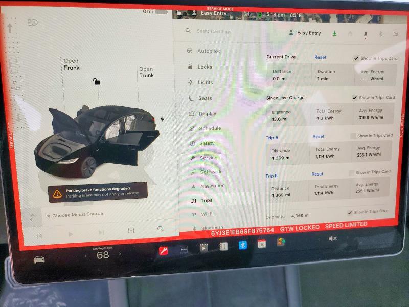 5YJ3E1EB6SF875764 - 2025 TESLA MODEL 3 Qara foto 9