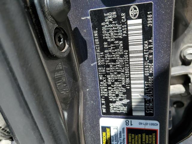 4T1BK1EB6EU130640 - 2014 TOYOTA AVALON BASE 灰色 照片 12