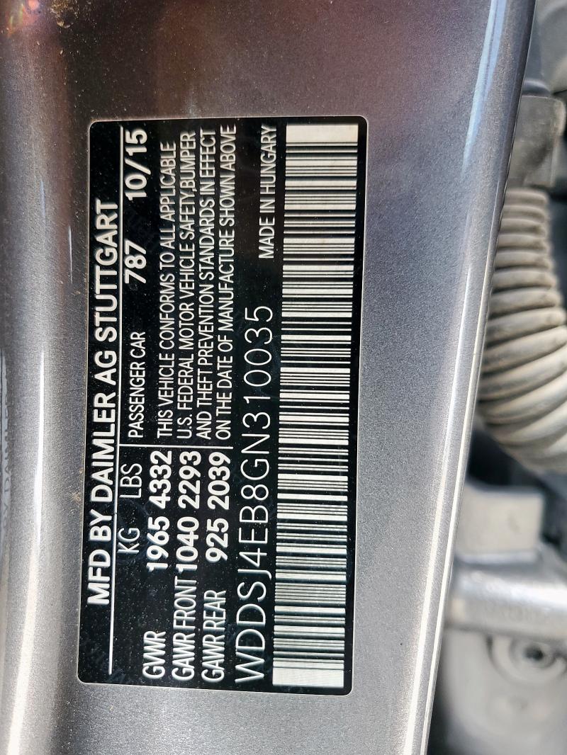 WDDSJ4EB8GN310035 - 2016 MERCEDES-BENZ CLA 250 ნაცრისფერი ფოტო 12