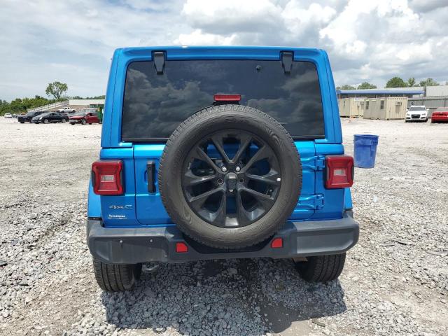 1C4JJXP69MW803266 - 2021 JEEP WRANGLER U SAHARA 4XE BLUE photo 6