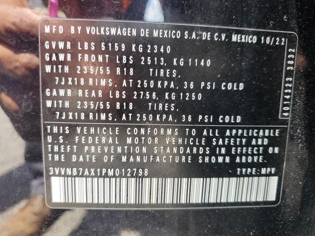 3VVNB7AX1PM012798 - 2023 VOLKSWAGEN TIGUAN SE Siyah fotoğraf 14