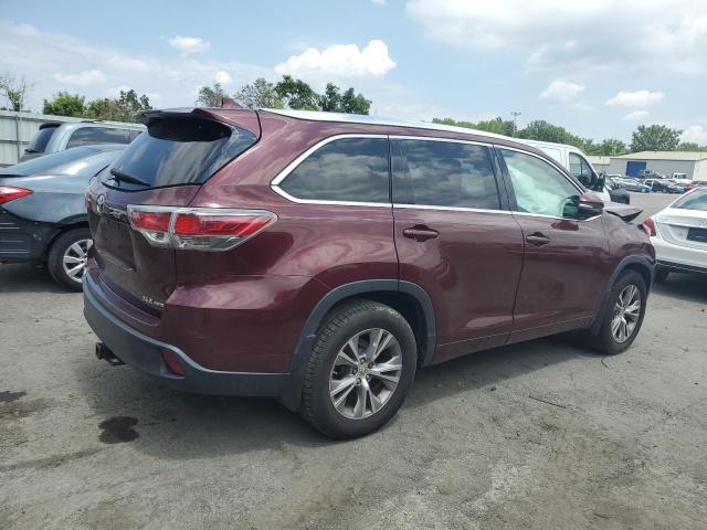 5TDJKRFH9FS119672 - 2015 TOYOTA HIGHLANDER XLE ბურგუნდია ფოტო 3