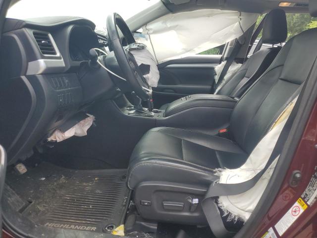 5TDJKRFH9FS119672 - 2015 TOYOTA HIGHLANDER XLE ბურგუნდია ფოტო 7