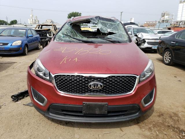 5XYPGDA30HG315414 - 2017 KIA SORENTO LX RED photo 5