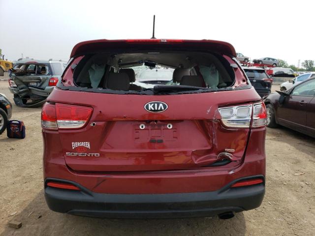 5XYPGDA30HG315414 - 2017 KIA SORENTO LX RED photo 6