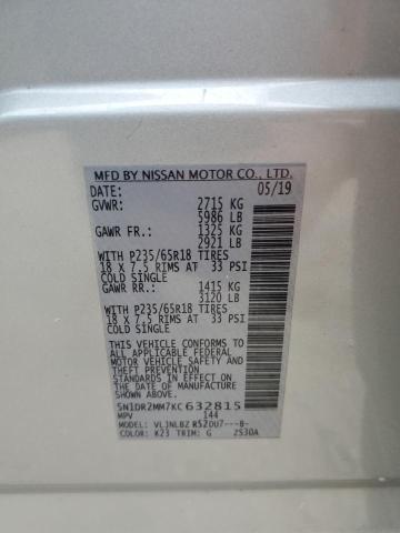 5N1DR2MM7KC632815 - 2019 NISSAN PATHFINDER S 银色 照片 13