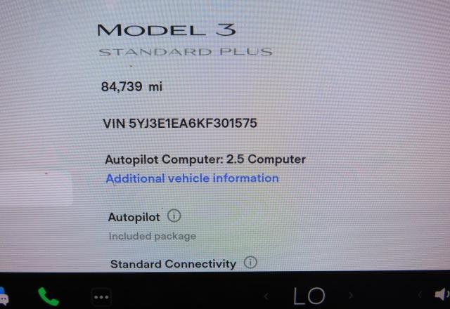 5YJ3E1EA6KF301575 - 2019 TESLA MODEL 3 Siyah fotoğraf 8