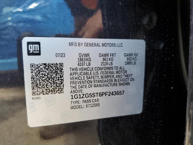 1G1ZG5ST6PF243657 - 2023 CHEVROLET MALIBU RS 黑色 照片 12