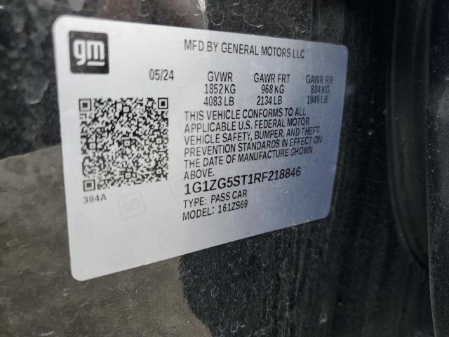 1G1ZG5ST1RF218846 - 2024 CHEVROLET MALIBU RS BLACK photo 13