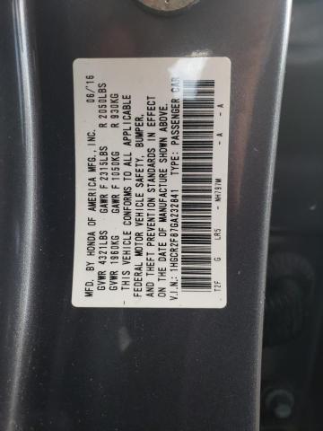 1HGCR2F87GA232841 - 2016 HONDA ACCORD EXL GRAY photo 12