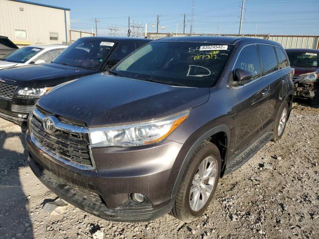 5TDZKRFH5GS187312 - 2016 TOYOTA HIGHLANDER LE GRAY photo 2