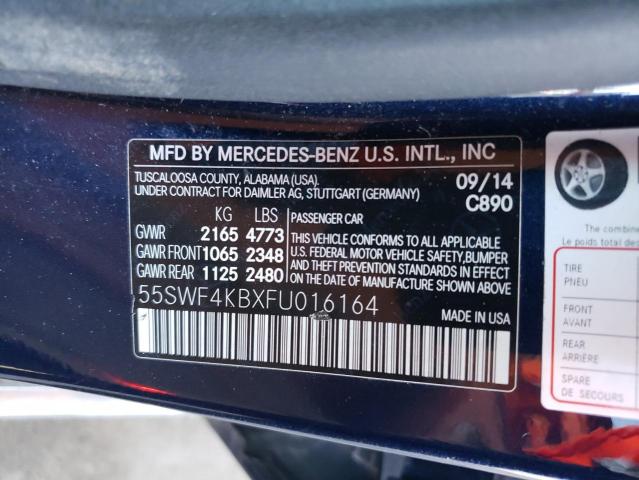 55SWF4KBXFU016164 - 2015 MERCEDES-BENZ C 300 4MATIC BLUE photo 12