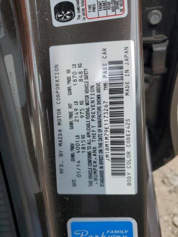 JM1BM1M79E1173267 - 2014 MAZDA 3 GRAND TOURING თაფლისფერი ფოტო 12