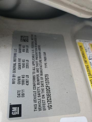 1G1ZC5E02CF137679 - 2012 CHEVROLET MALIBU 1LT 金色 照片 12