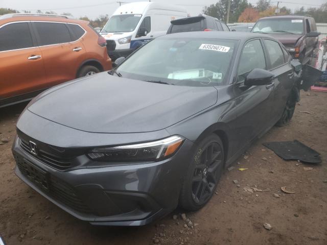 2HGFE2F54NH510222 - 2022 HONDA CIVIC SPORT GRAY photo 2