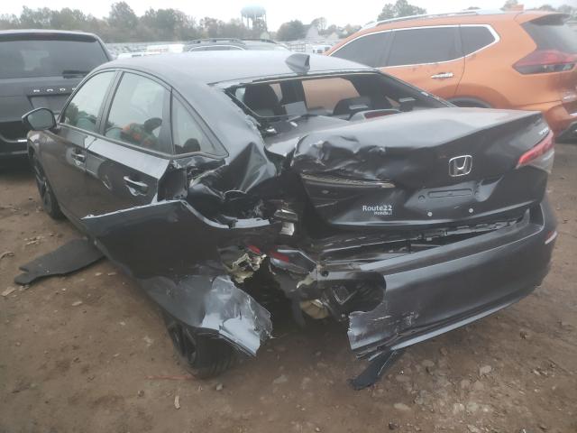 2HGFE2F54NH510222 - 2022 HONDA CIVIC SPORT GRAY photo 3