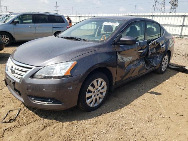 3N1AB7AP4FL690661 - 2015 NISSAN SENTRA S GRAY photo 1