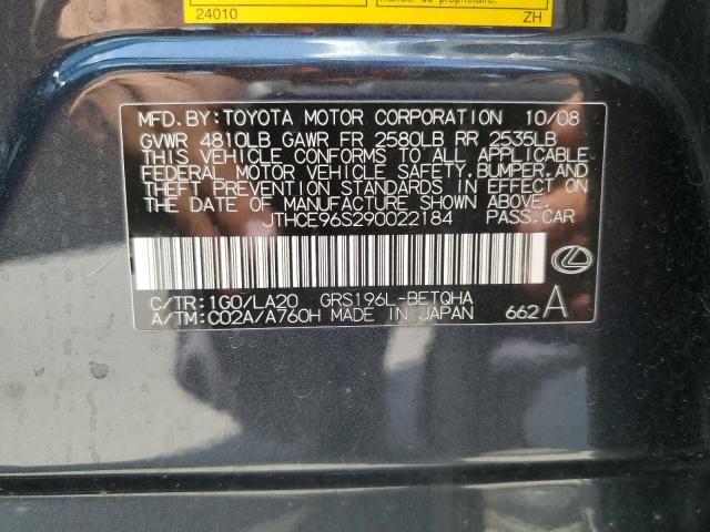 JTHCE96S290022184 - 2009 LEXUS GS 350 石墨色 照片 12