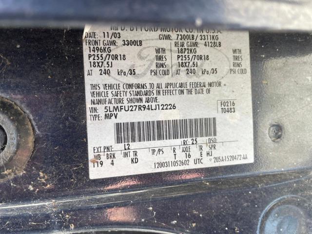 5LMFU27R94LJ12226 - 2004 LINCOLN NAVIGATOR 蓝色 照片 10