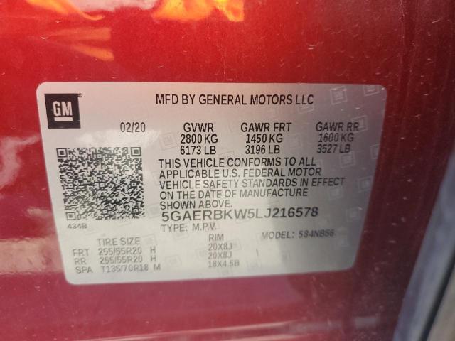 5GAERBKW5LJ216578 - 2020 BUICK ENCLAVE ESSENCE RED photo 13