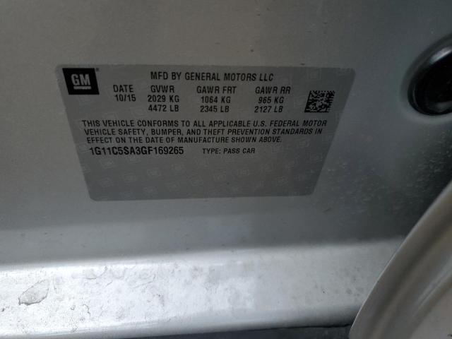 1G11C5SA3GF169265 - 2016 CHEVROLET MALIBU LIM LT SILVER photo 12