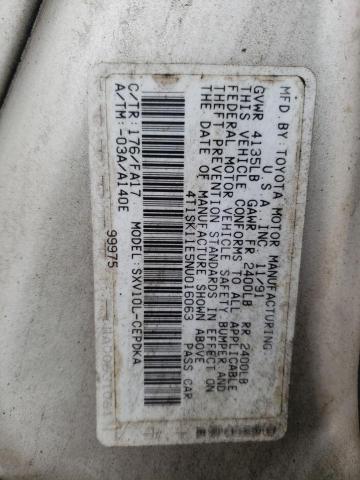 4T1SK11E5NU016063 - 1992 TOYOTA CAMRY DLX ვერცხლისფერი ფოტო 12