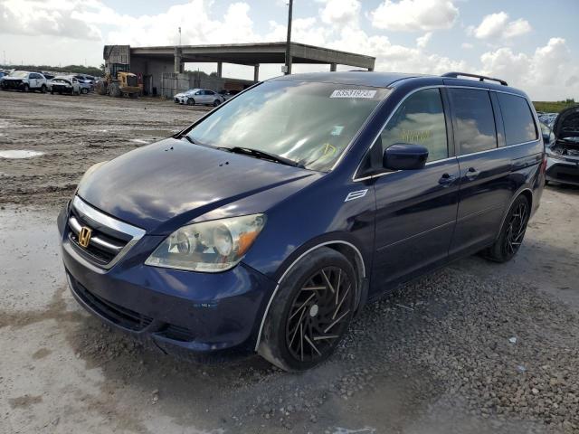5FNRL38485B018052 - 2005 HONDA ODYSSEY EX BLUE photo 1
