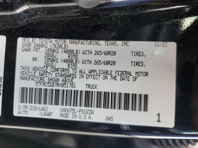 5TFNC5DB7RX051781 - 2024 TOYOTA TUNDRA CREWMAX PLATINUM Қара фото 13