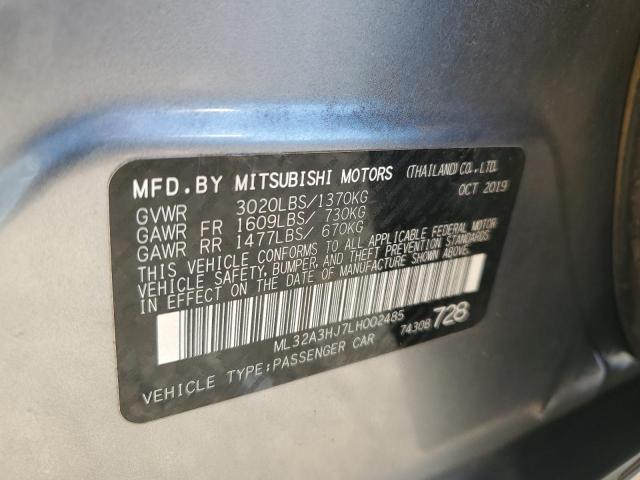 ML32A3HJ7LH002485 - 2020 MITSUBISHI MIRAGE ES SILVER photo 12