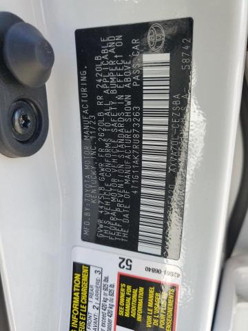 4T1G11AK7RU873263 - 2024 TOYOTA CAMRY SE NIGHT SHADE WHITE photo 13