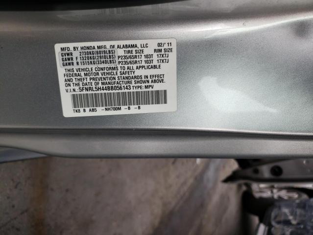 5FNRL5H44BB056143 - 2011 HONDA ODYSSEY EX GRAY photo 14