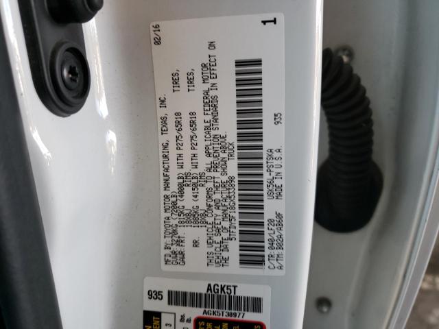 5TFDY5F18GX533898 - 2016 TOYOTA TUNDRA CREWMAX SR5 WHITE photo 12