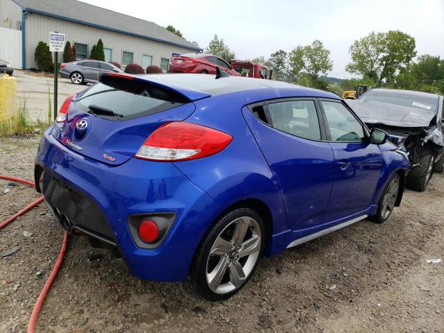 KMHTC6AE7FU224395 - 2015 HYUNDAI VELOSTER TURBO BLUE photo 3