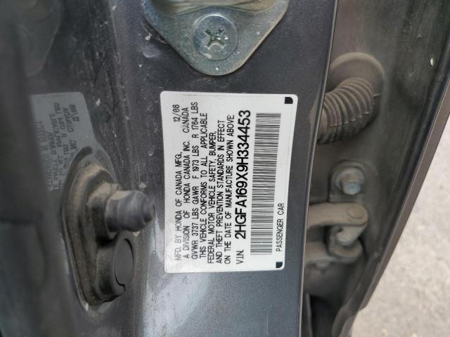 2HGFA169X9H334453 - 2009 HONDA CIVIC EXL 灰色 照片 13