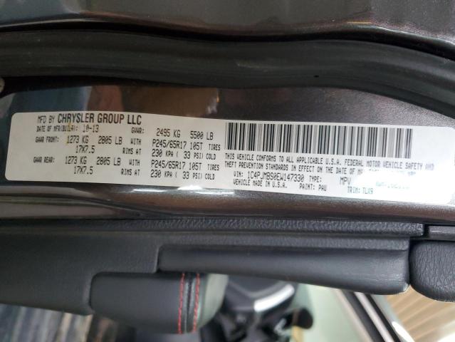 1C4PJMBS0EW147330 - 2014 JEEP CHEROKEE TRAILHAWK GRAY photo 13