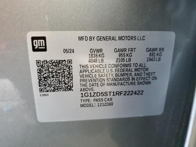 1G1ZD5ST1RF222422 - 2024 CHEVROLET MALIBU LT SILVER photo 13