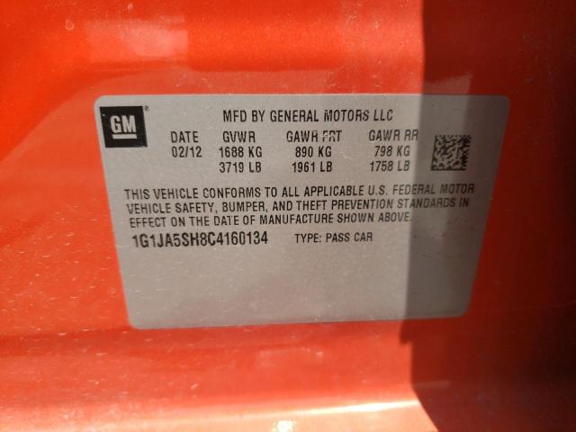 1G1JA5SH8C4160134 - 2012 CHEVROLET SONIC LS 红色 照片 12