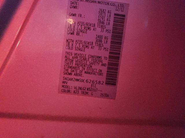 5N1AR2MM5DC626582 - 2013 NISSAN PATHFINDER S SILVER photo 10