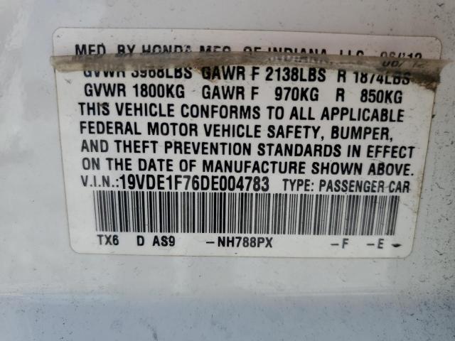 19VDE1F76DE004783 - 2013 ACURA ILX 20 TECH WHITE photo 12