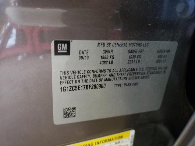 1G1ZC5E17BF200900 - 2011 CHEVROLET MALIBU 1LT GRAY photo 12