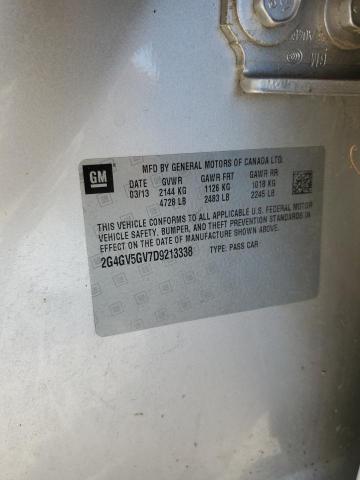 2G4GV5GV7D9213338 - 2013 BUICK REGAL GS Күміс фото 12