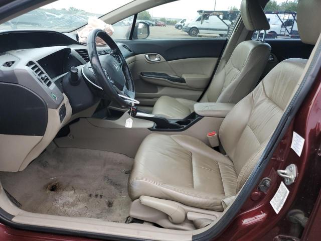 19XFB2F91CE050634 - 2012 HONDA CIVIC EXL 栗色 照片 7