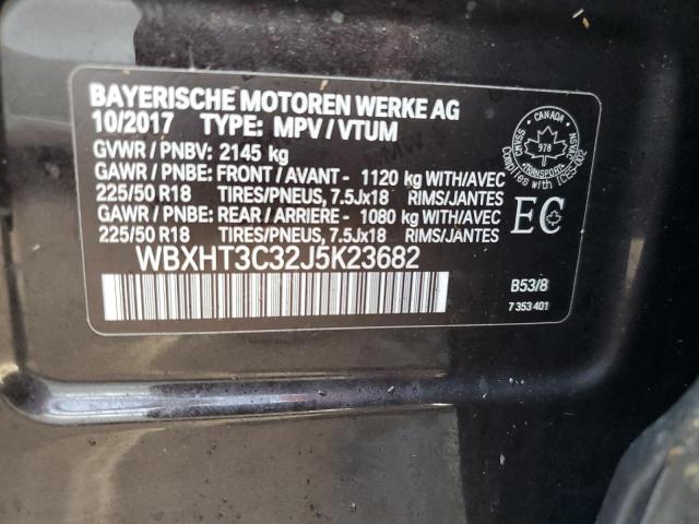 WBXHT3C32J5K23682 - 2018 BMW X1 XDRIVE28I BLACK photo 10