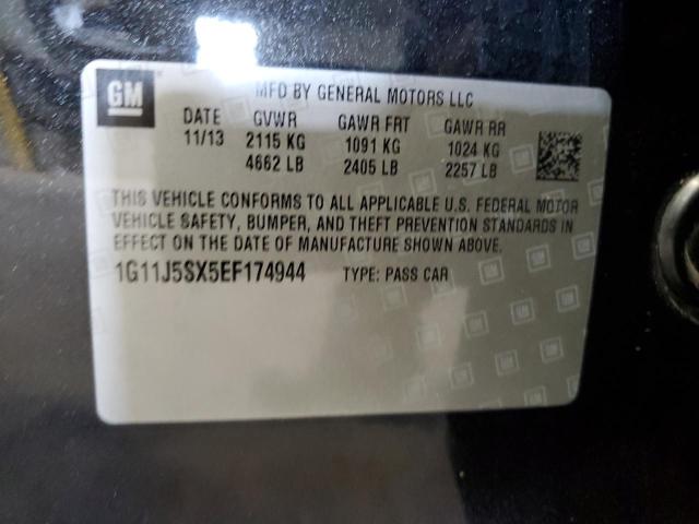 1G11J5SX5EF174944 - 2014 CHEVROLET MALIBU LTZ გრაფიტი ფოტო 13