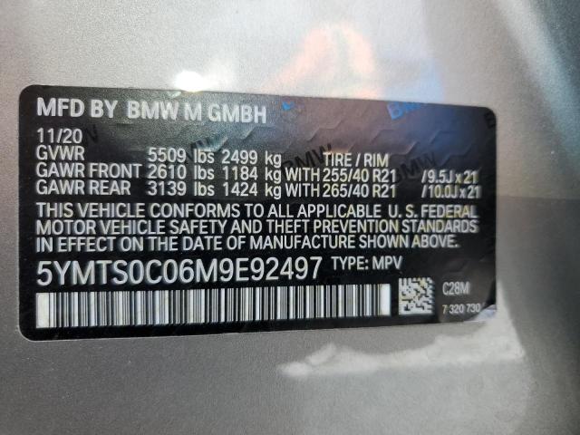 5YMTS0C06M9E92497 - 2021 BMW X3 M COMPETITION SILVER photo 13