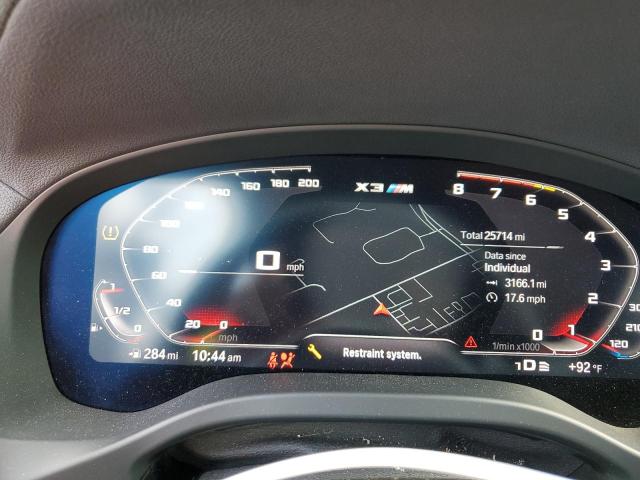 5YMTS0C06M9E92497 - 2021 BMW X3 M COMPETITION SILVER photo 9