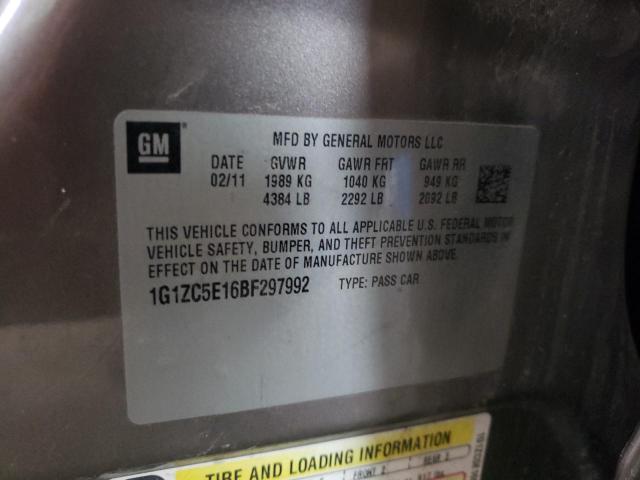 1G1ZC5E16BF297992 - 2011 CHEVROLET MALIBU 1LT 棕色 照片 12