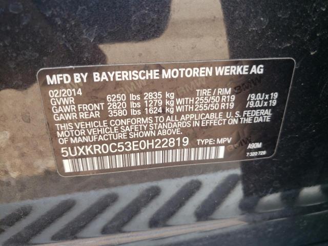 5UXKR0C53E0H22819 - 2014 BMW X5 XDRIVE35I CHARCOAL photo 12