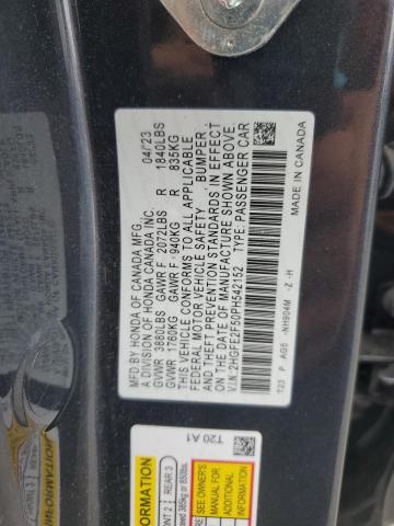 2HGFE2F50PH542152 - 2023 HONDA CIVIC SPORT Gri fotoğraf 12