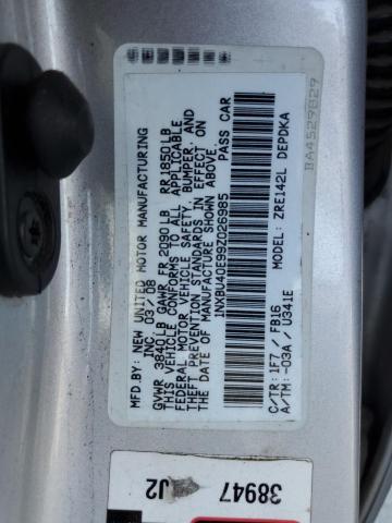 1NXBU40E99Z026985 - 2009 TOYOTA COROLLA BASE SILVER photo 13